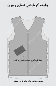 vest heated front view - نمای روبروی جلیقه گرمایشی  